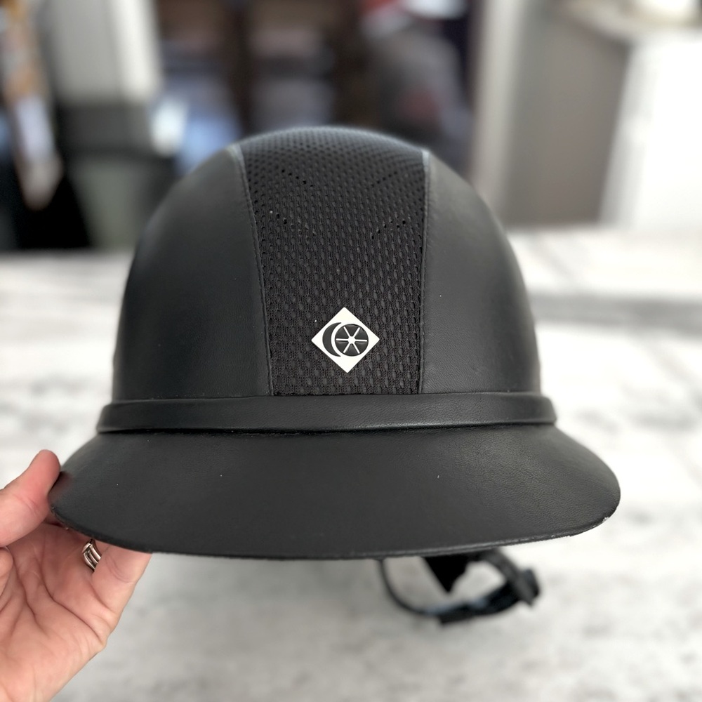 Charles Owens Leather Look plus helmet  - SP8 - wide brim - size 7 / 57 cm